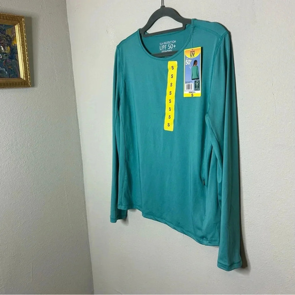NWT Teal Green Rashguard Sun Protection Shirt Size Small - Picture 3 of 4